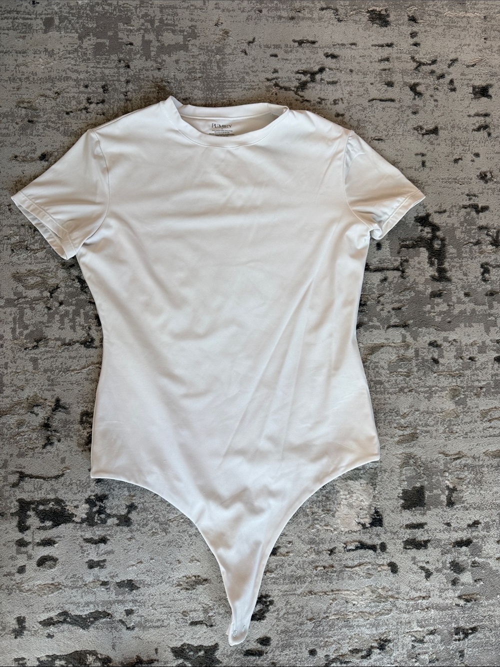 Women’s White Short Sleeve Bodysuit - Classic Crewneck